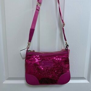 NWT Juicy Couture “Blank Canvas”Fuchsia Sequin Crossbody Bag